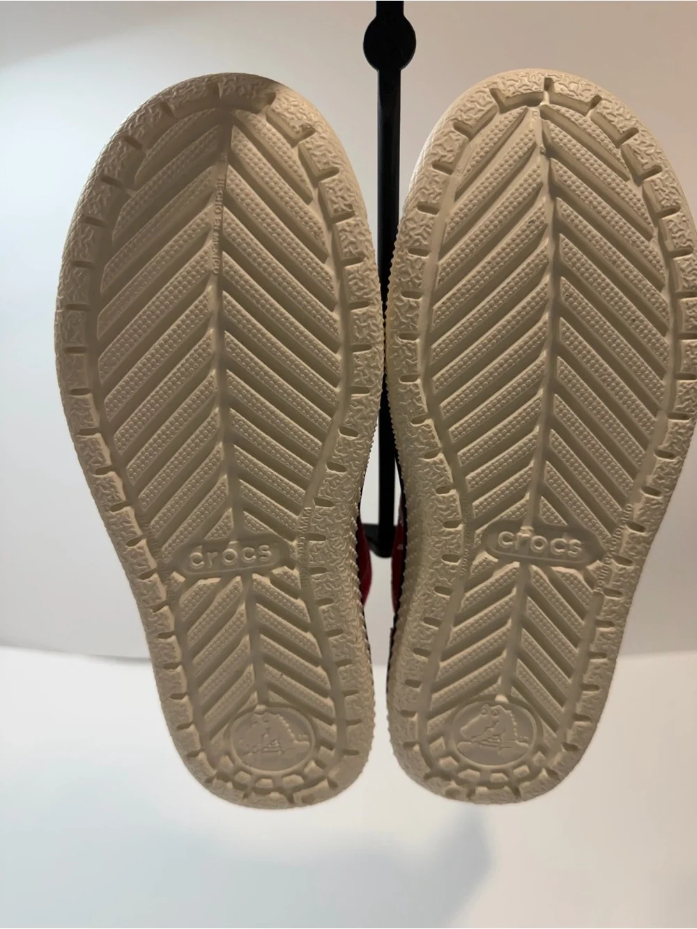 CROCS Kids Red Canvas Lace-Up Sneakers with White Accents